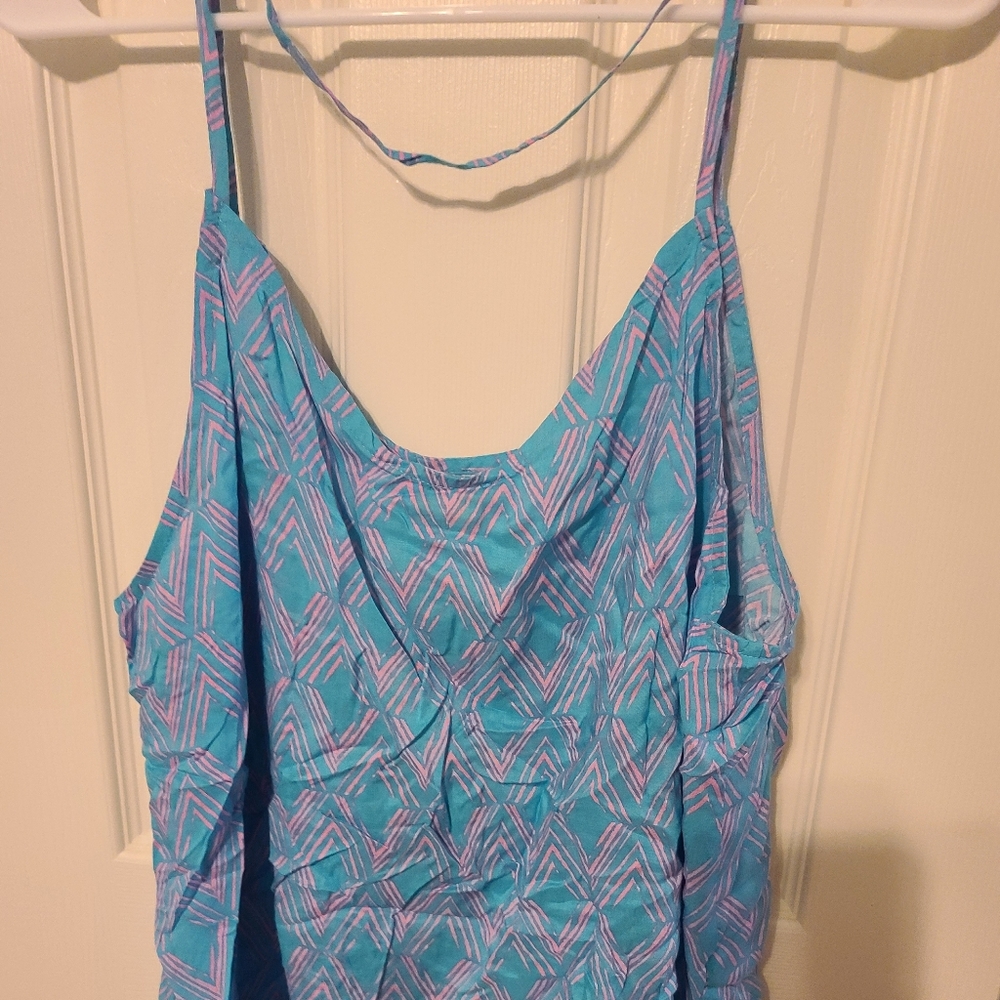Diamond, aqua and pink tank top